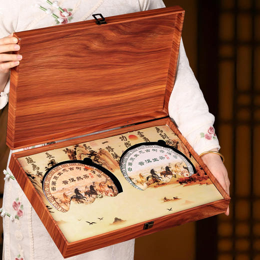 【中国茗茶❗️云南普洱双饼礼盒】熟茶云南古树普洱茶叶，散茶小饼茶金砖礼盒装，熟普生普年货中秋送礼领导长辈自己喝L 商品图1