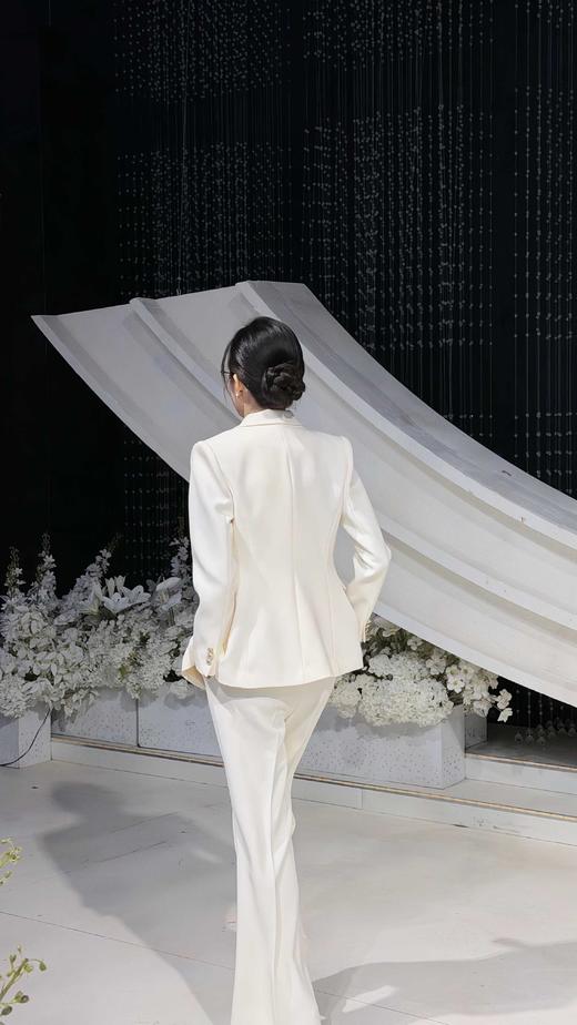 法小曼*子珍白色职业装气质女神范西装套装女高端三件套CPM2712 商品图8