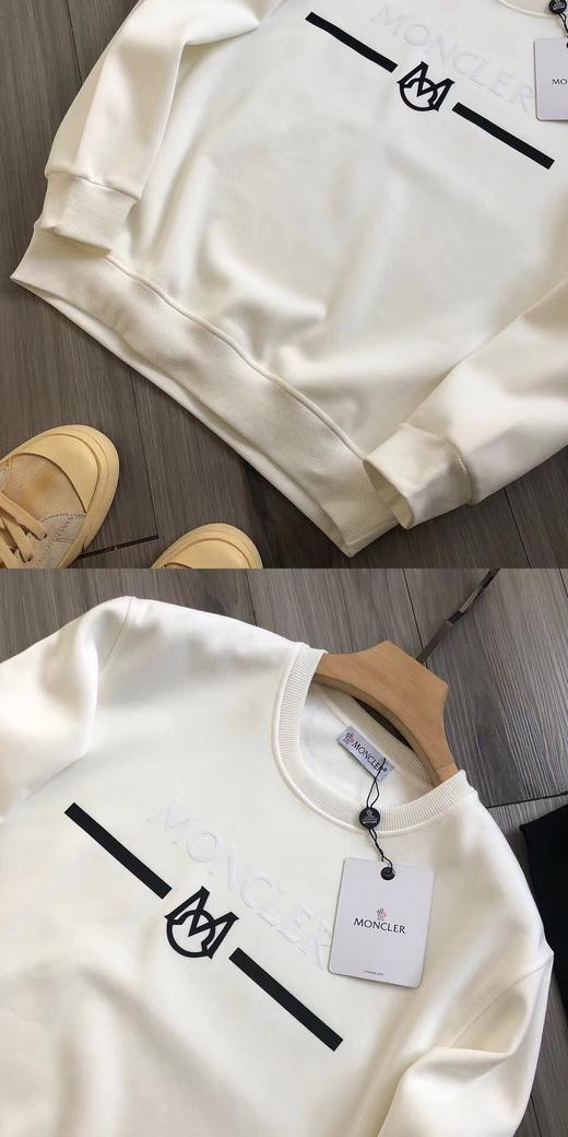 F012220手臂徽标字母logo胶印植绒男女款加绒圆领卫衣 商品图11