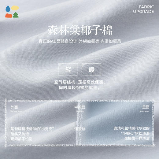 【今日之白系列】森林棠26新款椰子棉顺滑轻盈挺括儿童宽松圆领卫衣60325317【HZ】 商品图3