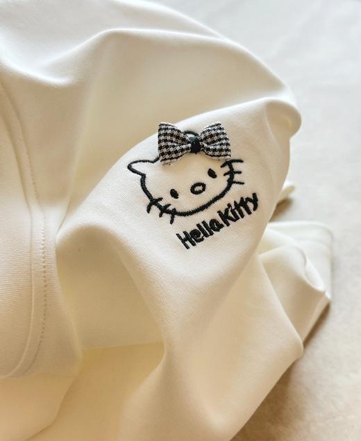 韩系正肩 KT 猫磨毛短袖T恤 商品图8