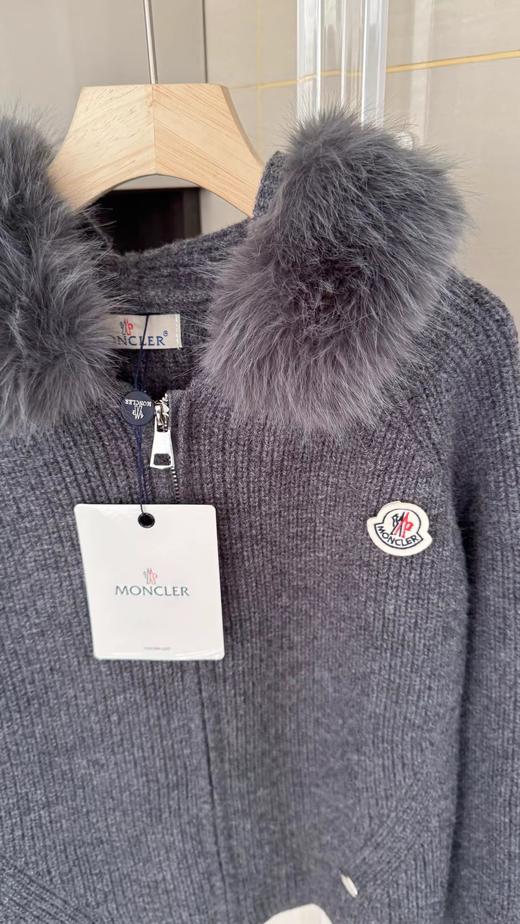 F012209深灰坑条针织拉链开衫宽松落肩的oversize版型针织衫 商品图10