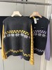 F012211女款费尔岛花纹假两件针织开衫圆领短款 商品缩略图0