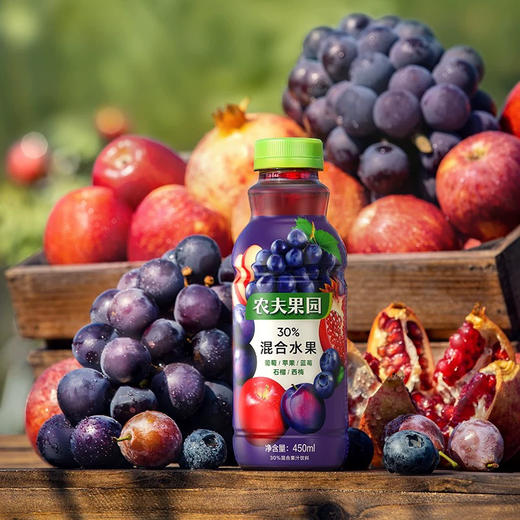 农夫果园30%混合水果（葡萄/苹果/蓝莓/石榴/西梅）果汁饮料450ml 商品图0
