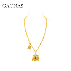 GAONAS  时尚贵气母子包金色项链11842XGO