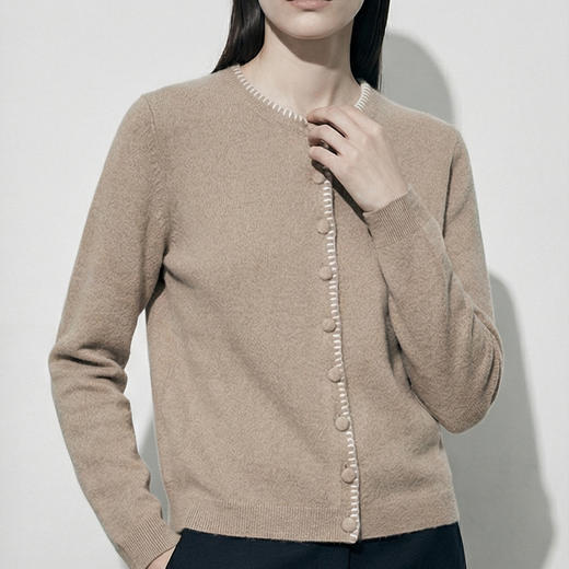 KINGDEER/KD秋冬新款时尚百搭女式羊绒开衫L805569全部红色款鹿王 红色 商品图12