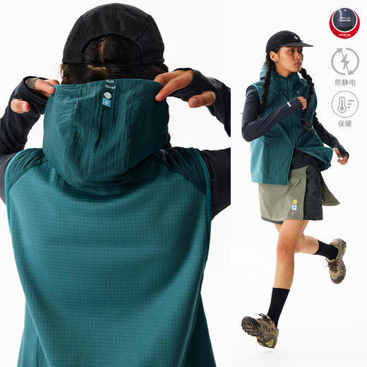 CryingCenter保暖锁温双拉连帽马甲秋冬运动跑步马甲 商品图0
