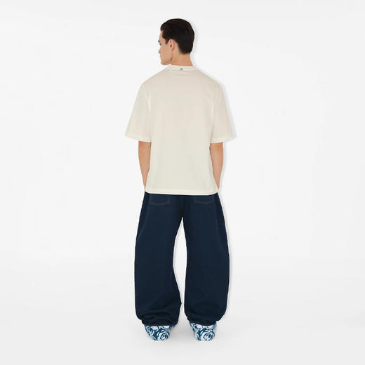 BURBERRY 巴宝莉 男士马术骑士徽标贴花棉质圆领短袖T恤 米色 8083593 B7264 商品图5