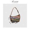 【彩虹包】头层牛皮拼接彩虹编织手提饭盒包 ZC6618 商品缩略图1