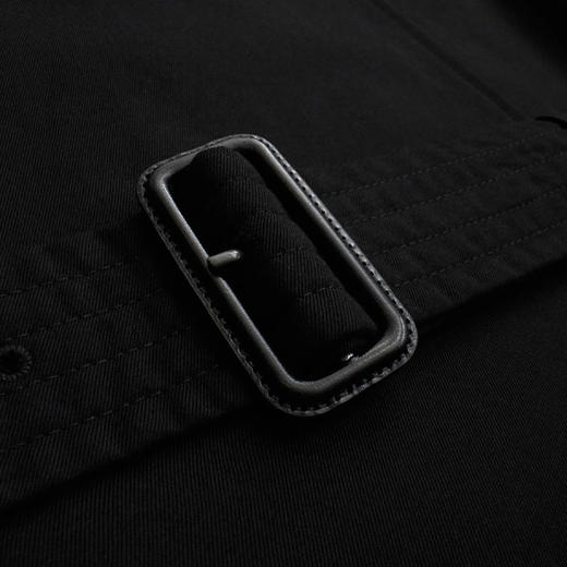 【二】BURBERRY 巴宝莉 男士肯辛顿版型 – 短款 Heritage Trench 风衣 黑色 8079389 A1189 商品图5