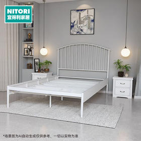 【家具】现代卧室出租屋简约铁床 澳白