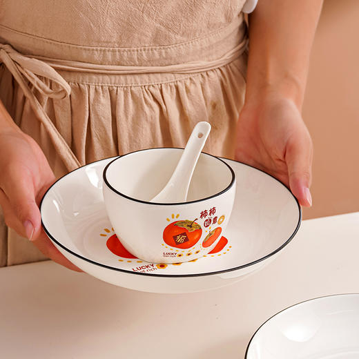 柿柿如意经典陶瓷餐具十六件套 商品图6