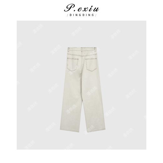 04-3潘依绣丁丁宠粉设计感明线百搭休闲牛仔裤 Q6749 商品图1