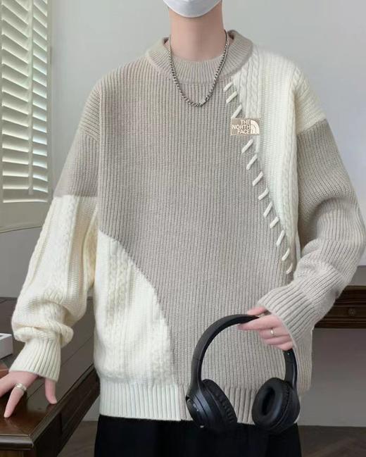 F012206都市气质风格撞色拼接针织衫套头毛衣 商品图5