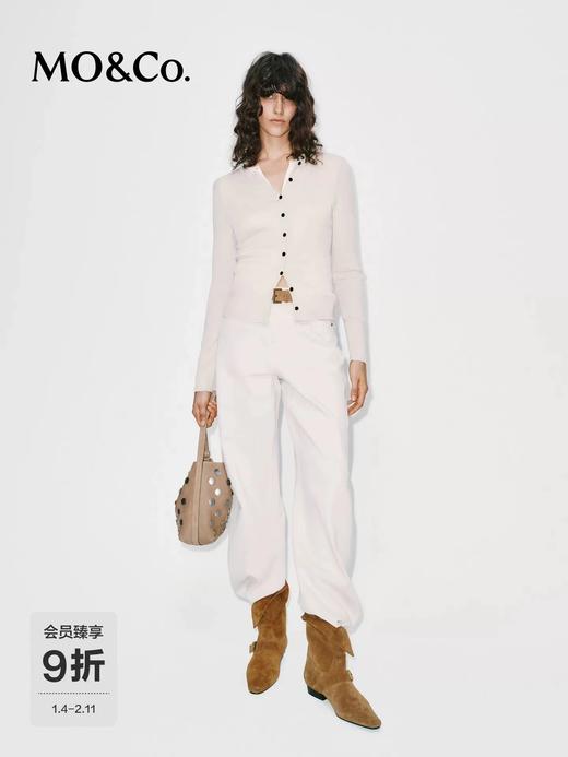 D012278牛仔裤2026春季新款米白色阔腿弯刀裤 商品图3