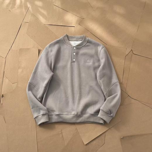 F012230新品小立领半门巾华夫格加绒长袖打底衫卫衣长袖情侣T恤 商品图8