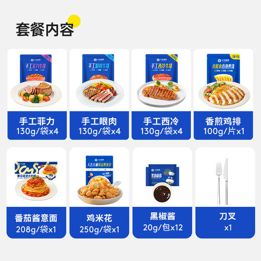 量贩牛排套餐（菲力牛排130g*4+眼肉牛排130g*4+西冷牛排130g*4） 商品图1