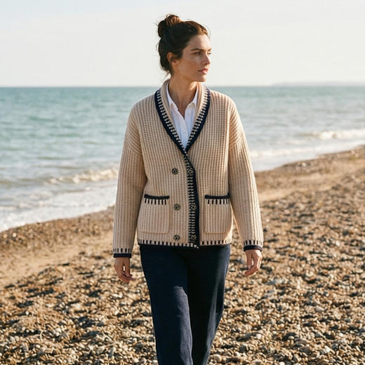 【咕咕同款】KINGDEER/KD秋冬新款女式长袖外套羊绒衫L805876鹿王 商品图4