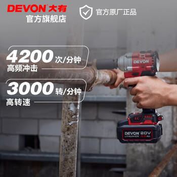 大有（Devon）20V无刷电动扳手大扭力5760冲击电动风炮架子工木工单机头 商品图1