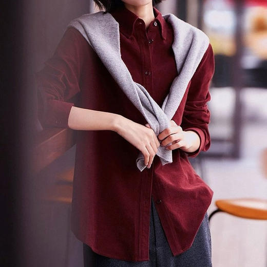 3-7天发货【安哥拉红灯芯绒衬衫】灯芯绒面料软糯有质感，安哥拉红调巨显白，黄皮也能闭眼冲单穿叠穿都高级 商品图1