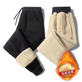 男士加厚加绒冬季羊羔绒保暖防寒、大码休闲裤保暖运动裤
