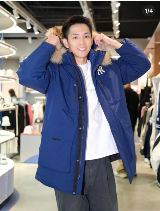 有货.付款减库存，清仓，25新款，张凌赫同款，MLB 扬基队25款小标工装羽绒服大毛领 商品图1