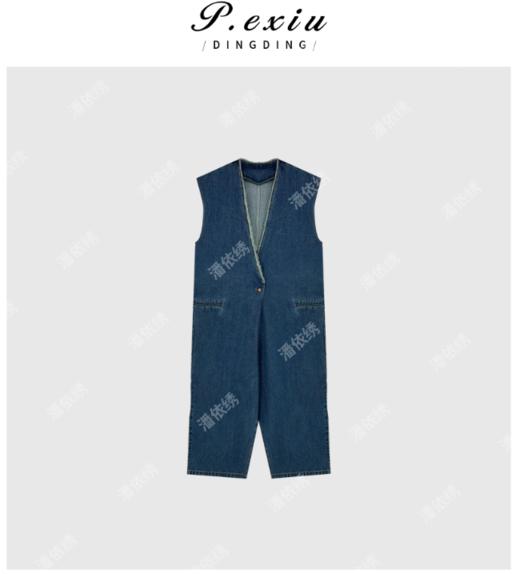 04-3潘依绣丁丁宠粉韩系减龄休闲无袖连体牛仔裤 Q91266 商品图0