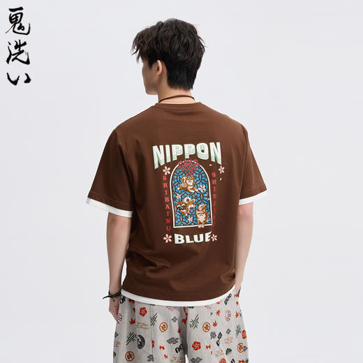 ONIARAI/鬼洗26春季新品棒系列假两件来柴短袖T恤男 N840299 商品图0