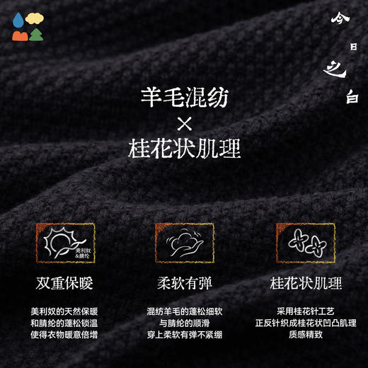 【今日之白系列】森林棠26新款羊毛混纺儿童柔软保暖圆领肌理毛衣60625305 商品图3