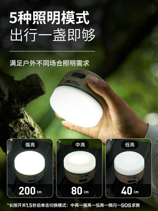 牧高笛零星LED照明灯户外营地帐篷灯便携野营灯充电超长续航磁吸 商品图0