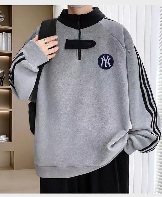 F012207双面奥利绒加绒加厚半高领卫衣男女同款 商品图6