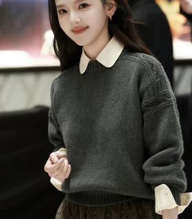 重磅渠道    LP立体提花羊绒毛衣   超显白抬气色 章若楠同款