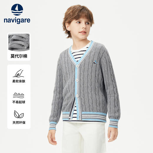 【纳维凯尔】【120-165】Navigare意大利小帆船男女童针织衫毛衣 商品图4