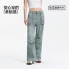 森柔|森马牛仔裤女夏抽绳工装裤凉感宽松美式酷飒风街头阔腿长裤 商品缩略图4