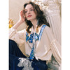 两三事梵高文艺 云上纸舟 2026冬季新款印花可拆翻领灯笼袖衬衫女 商品缩略图2