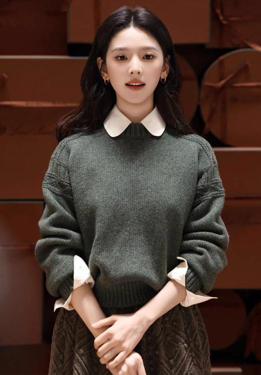 重磅渠道    LP立体提花羊绒毛衣   超显白抬气色 章若楠同款 商品图1