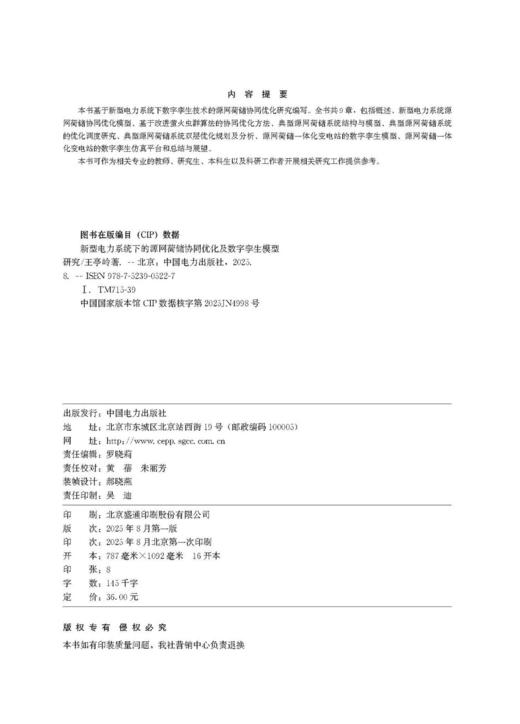 新型电力系统下的源网荷储协同优化及数字孪生模型研究 商品图3