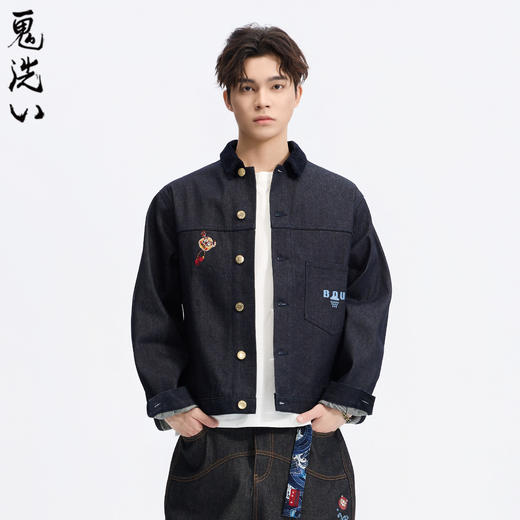 ONIARAI/鬼洗26春季棒系列复古花布达摩灯芯绒牛仔外套男 N340252 商品图1