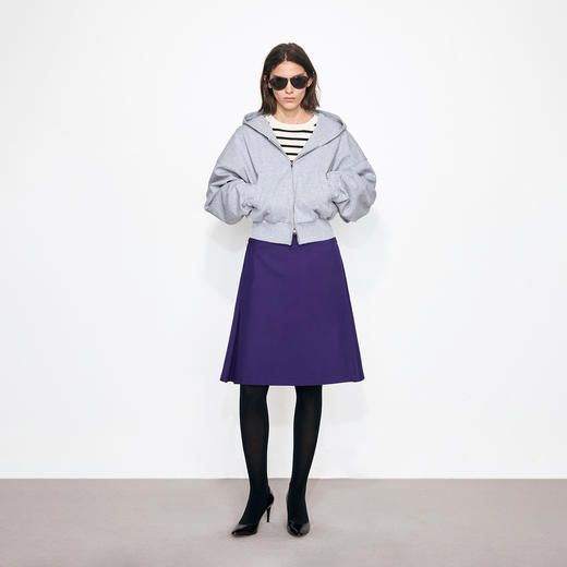 NUTH不对称搭片A字型西装半裙女 紫色/黑色 商品图3