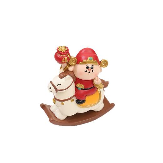 财神驾福【国潮！马上有财摇摇马】 国潮新款生肖礼品 创意公仔装饰 新年礼物财神爷摆件 商品图4