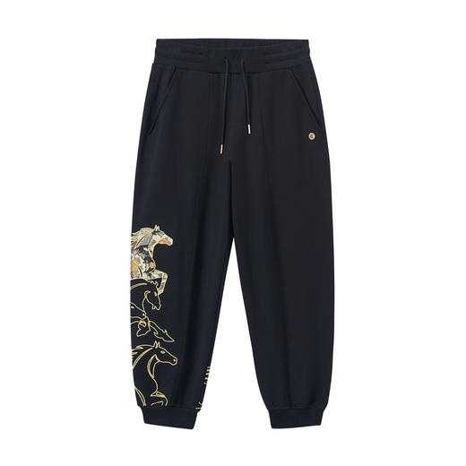 ONIARAI/鬼洗26春季新泥棒蓝马剪影拼花布刺绣针织长裤男 N540186 商品图3