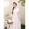 鹿向南「淡雅栀子」米白色长袖连衣裙春新款时尚高腰修身A字裙女 商品缩略图3