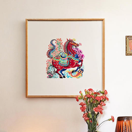 伽罗 JALO 年画-蔚县剪纸《生肖骏马》 商品图1