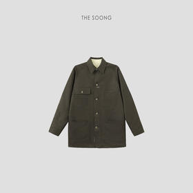 THESOONG早春新款经典双棉撞色多口袋廓形翻领外套HWWT7518