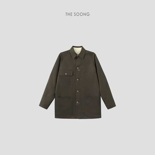THESOONG早春新款经典双棉撞色多口袋廓形翻领外套HWWT7518 商品图0
