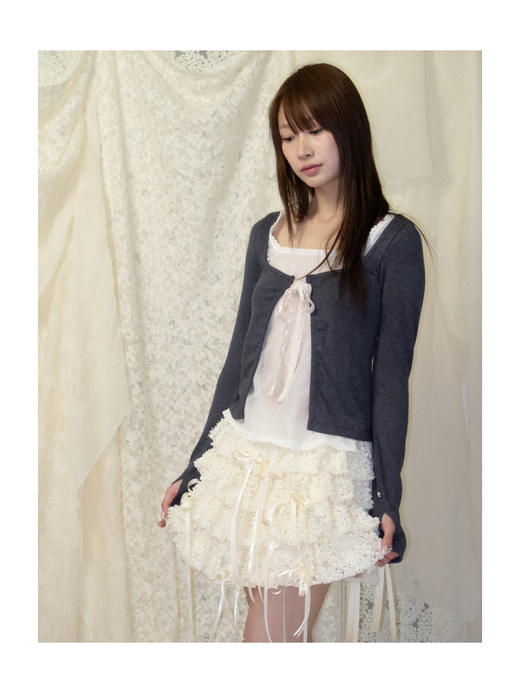 Kaiy Xiao 风信信使花边绑带开衫 商品图0