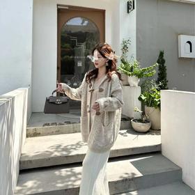 金蘑菇菇【甜甜酥】羊毛开衫外套女韩版慵懒风毛衣休闲长袖针织衫