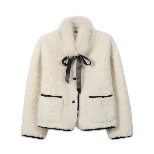 千金感绑带羊羔毛外套-纪念日百货门店同款169445427 商品图4
