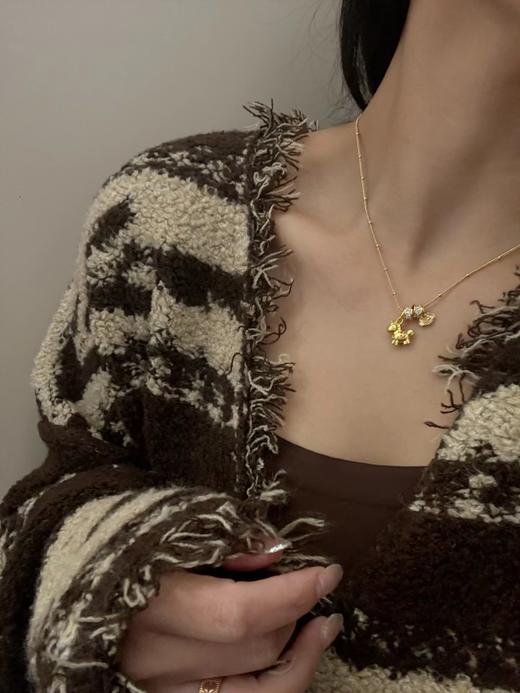 F012237秋冬搭配毛衣好看飞了～珍珠/福牌小马项链 商品图7