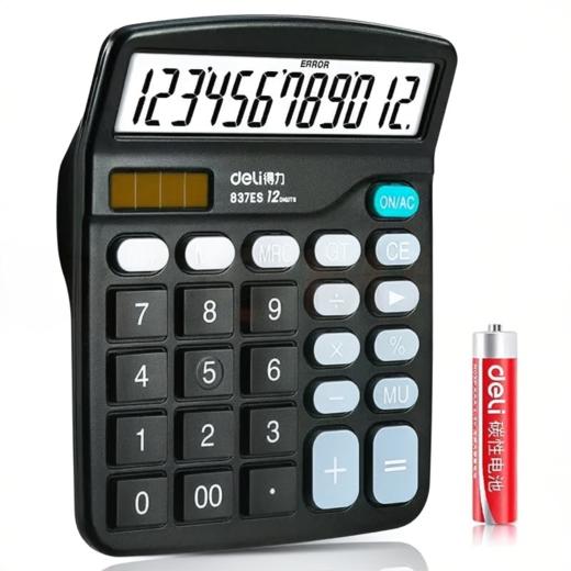 【MMK】得力双电源桌面办公计算器837ES 商品图1